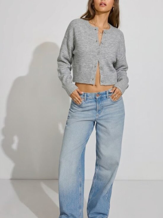Garage Sweaters - Garage Gray Soft Knit Button Cardigan in size XS